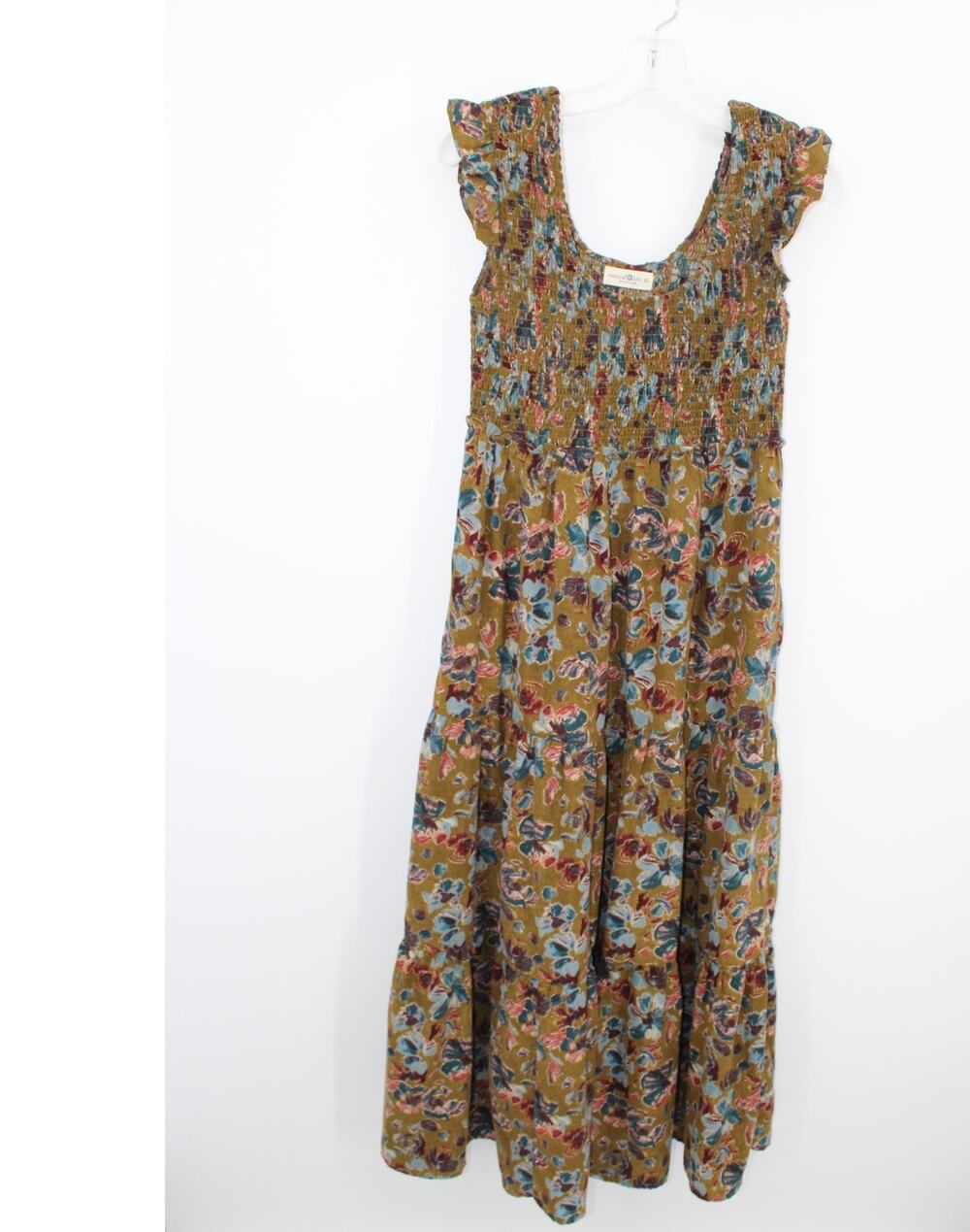 Natural Life Smocked Dress Floral Earth tone size XS
